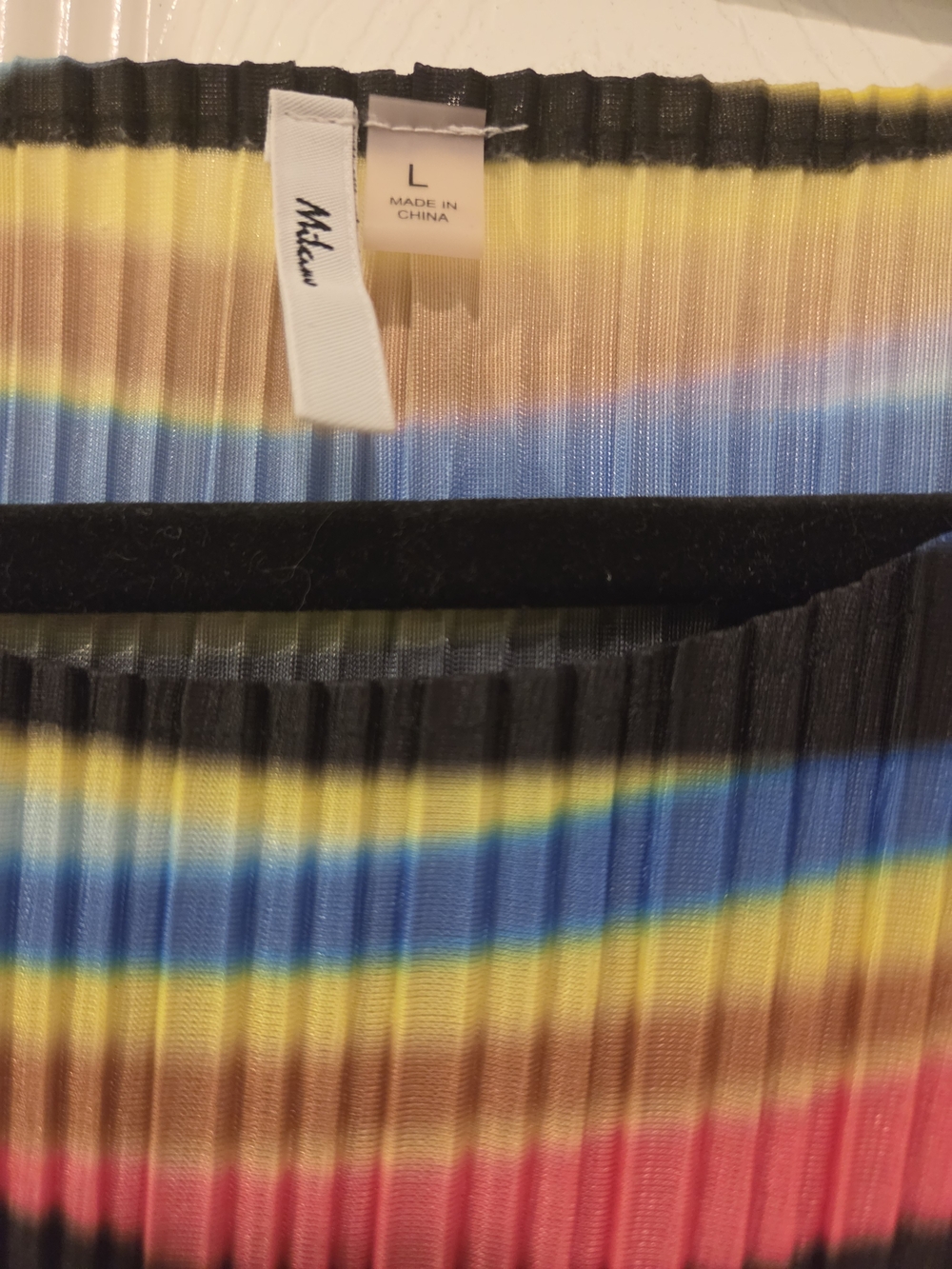 Milano Multicolor Striped Pleated Short Sleeve Top - Picture 2 of 3